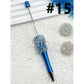Luminous Beadable Pen with Handmade Small Flowers Pearls Rhinestones Chains in Solid Colors