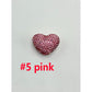 Solid Heart Clay Beads with Rhinestones, 18mm by 24mm ZY